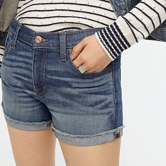 J. Crew Pants - J. Crew 29 High-Rise Cuffed Blue Denim Shorts